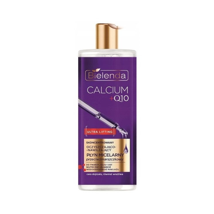 Bielenda CALCIUM + Q10 skoncentrowany oczyszczająco-nawilżający Płyn micelarny przeciwzmarszczkowy 500 ml