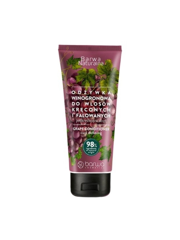 Barwa Naturalna Grape conditioner for curly and wavy hair in a tube 200 ml