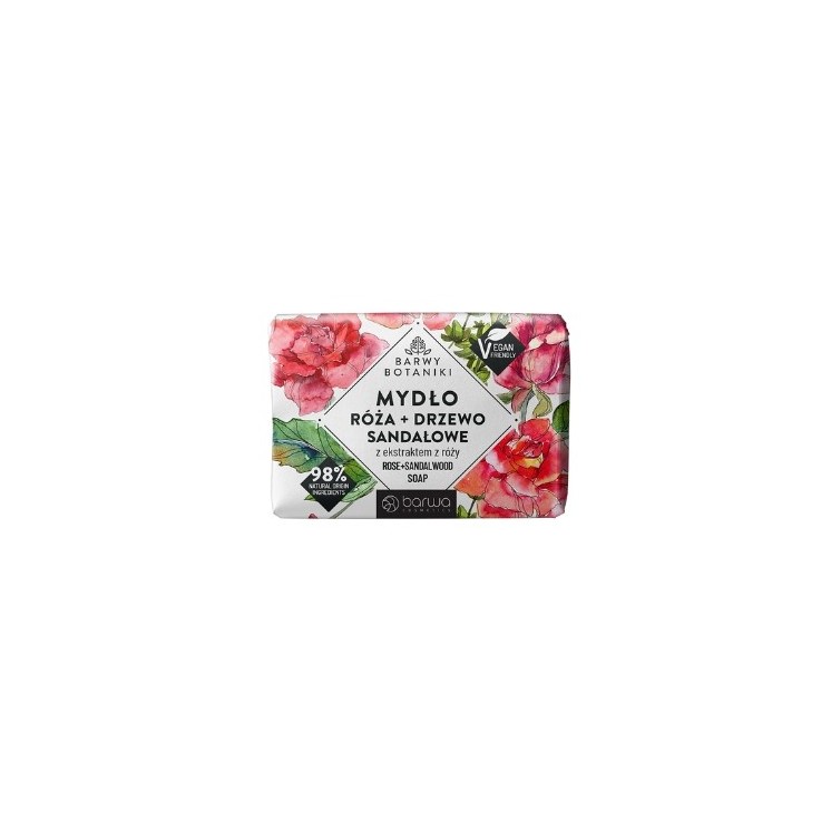 Barwa Barwy Botaniki Naturalne Mydło w kostce Róża + Drzewo Sandałowe 100 g