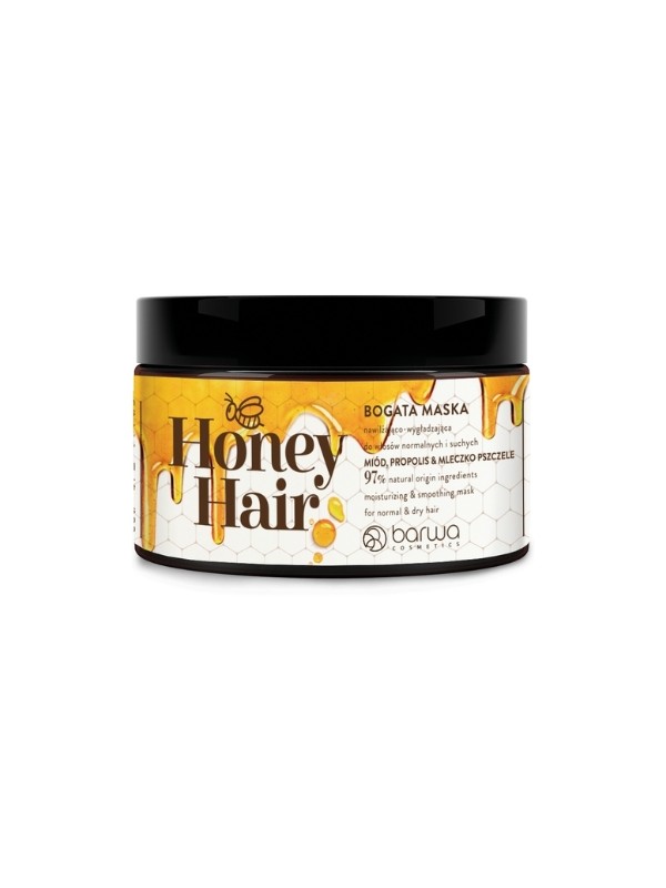 Barwa Honey Hair Moisturizing and smoothing mask for normal and dry hair Honey, Propolis & Royal Jelly 220 ml