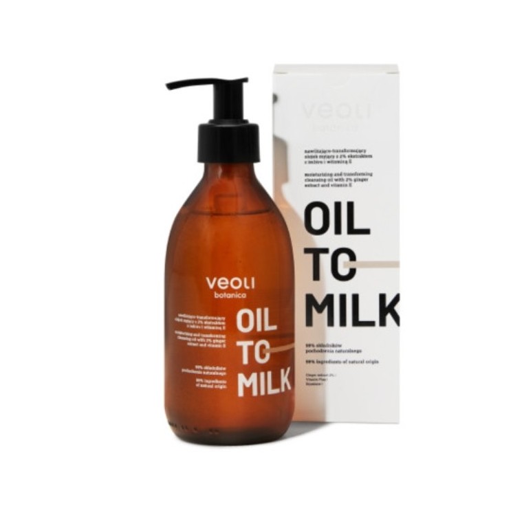 Veoli Botanica Oil to Milk moisturizing and transforming body wash oil with 2% ginger extract 290 ml