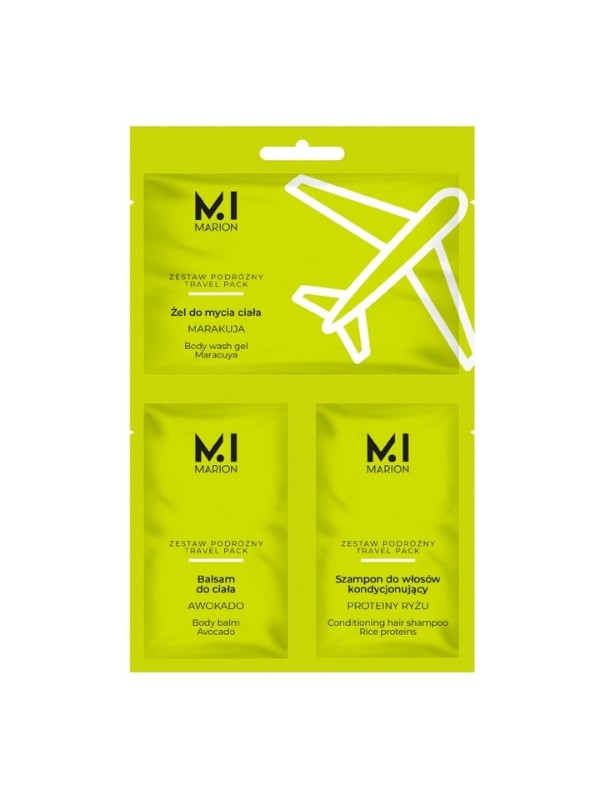 Marion Travel Pack Zestaw podróżny: Żel do mycia ciała+Balsam do ciała+Szampon do włosów