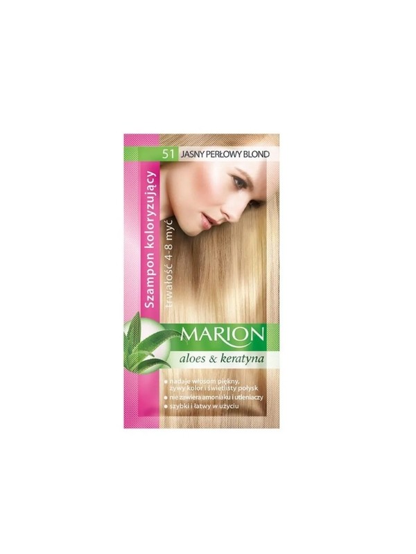 Marion Coloring shampoo with aloe extract 4-8 washes /51/ Light pearl blond 40 ml