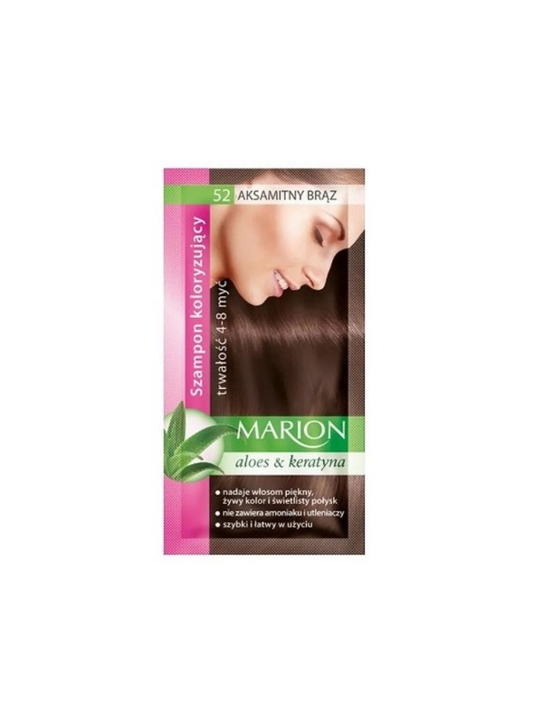 Marion Coloring shampoo with aloe extract 4-8 washes /52/ Velvet brown 40 ml