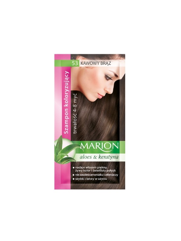 Marion Coloring shampoo with aloe extract 4-8 washes /53/ Coffee brown 40 ml