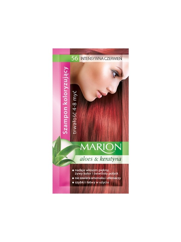 Marion Coloring shampoo with aloe extract 4-8 washes /56/ Intense red 40 ml