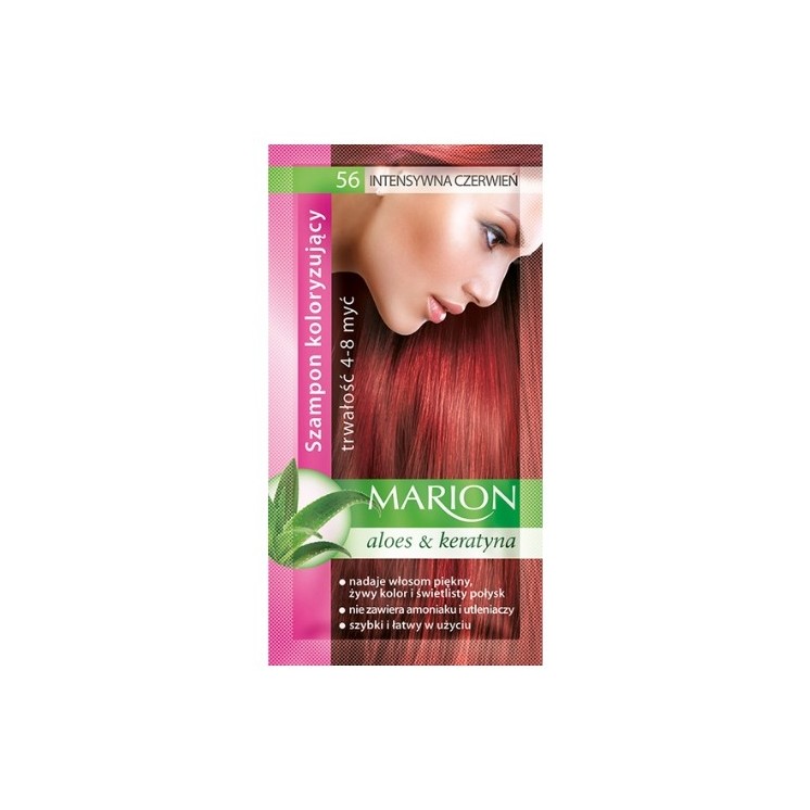 Marion Szampon koloryzujący z wyciągiem z aloesu 4-8 myć /56/ Intensywna czerwień 40 ml