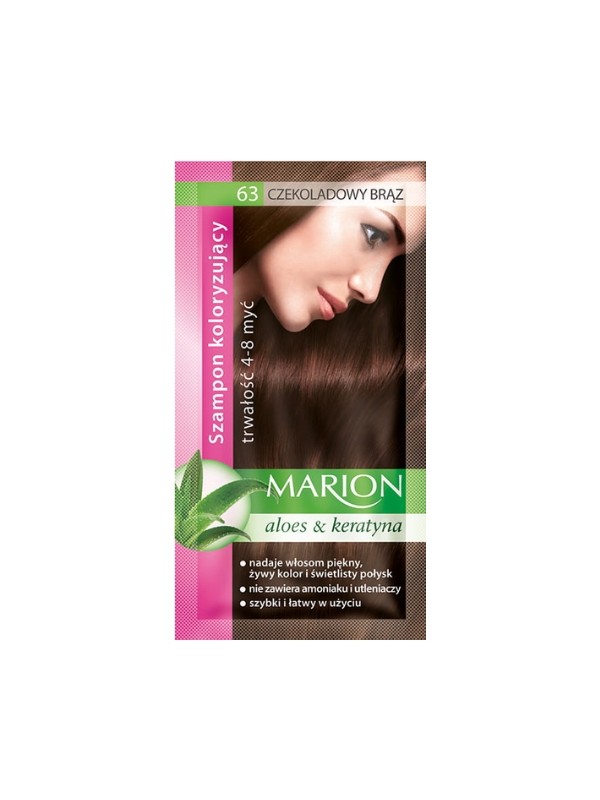 Marion Coloring shampoo with aloe extract 4-8 washes /63/ Chocolate Brown 40 ml