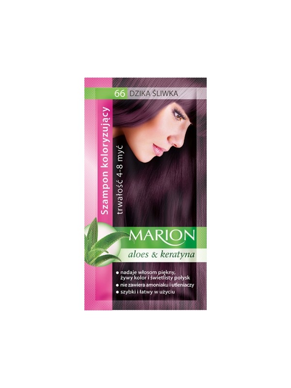 Marion Coloring shampoo with aloe extract 4-8 washes /66/ Wild Plum 40 ml