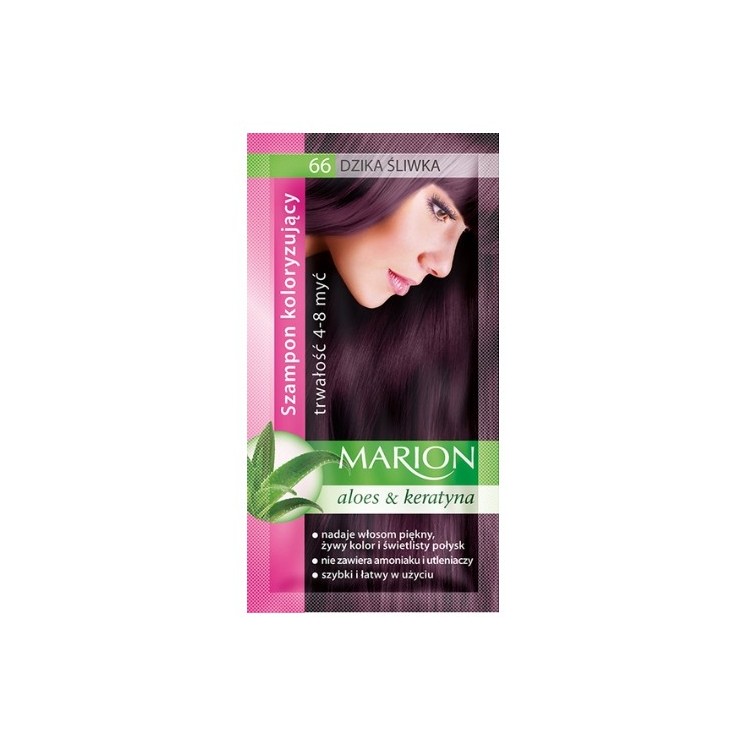 Marion Szampon koloryzujący z wyciągiem z aloesu 4-8 myć /66/ Dzika Śliwka 40 ml