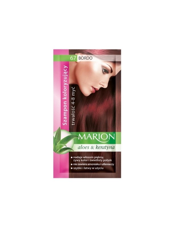 Marion Coloring shampoo with aloe extract 4-8 washes /67/ Burgundy 40 ml