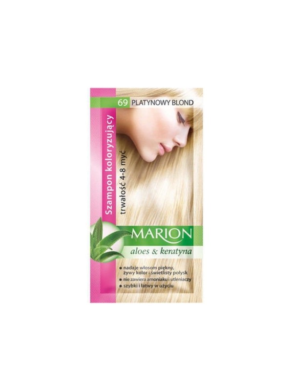 Marion Coloring shampoo with aloe extract 4-8 washes /69/ Platinum Blond 40 ml