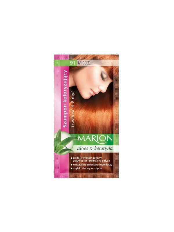 Marion Coloring shampoo with aloe extract 4-8 washes /91/ Copper 40 ml