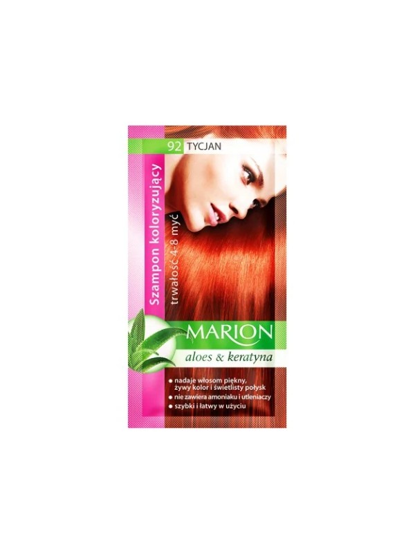 Marion Coloring shampoo with aloe extract 4-8 washes /92/ Titian 40 ml