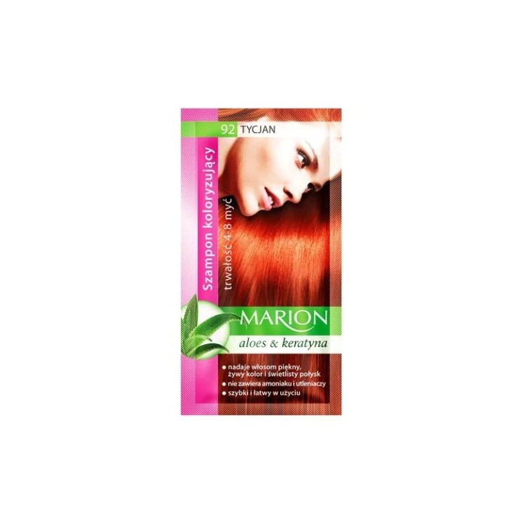 Marion Szampon koloryzujący z wyciągiem z aloesu 4-8 myć /92/ Tycjan 40 ml
