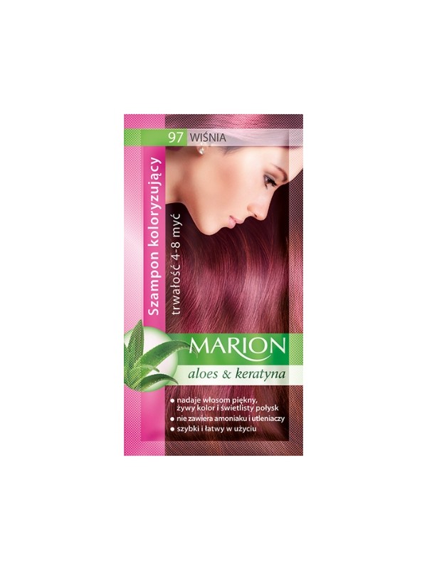 Marion Coloring shampoo with aloe extract 4-8 washes /97/ Cherry 40 ml