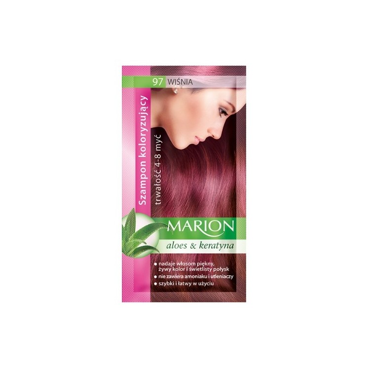 Marion Coloring shampoo with aloe extract 4-8 washes /97/ Cherry 40 ml