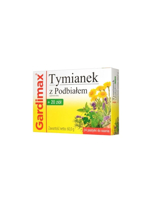 Gardimax Lozenges for sore throat Thyme with Coltsfoot + 20 herbs 24 lozenges