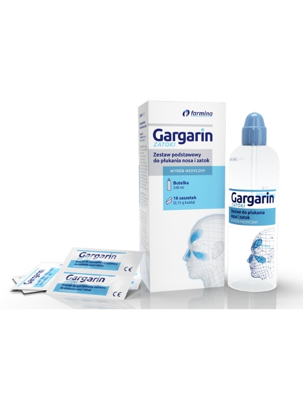 Gargarin SINUS Basic Set for rinsing the nose and sinuses. Bottle + 16 sachets