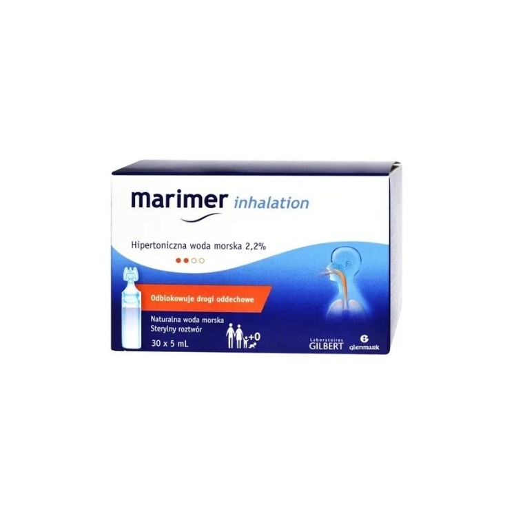 Marimer Inhalation Naturalna hipertoniczna Woda morska 2,2% w ampułkach 30 x 5 ml