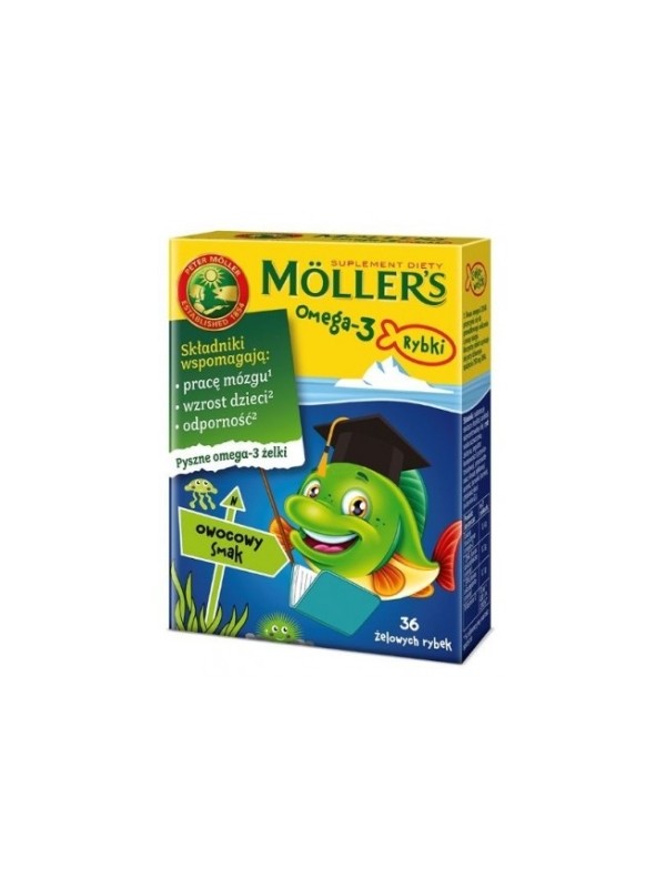 Moller's Omega-3 Rybki Żelki o smaku owocowym 36 sztuk