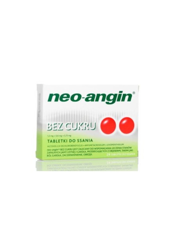 Neo-Angin Tabletki do ssania bez cukru 24 sztuki