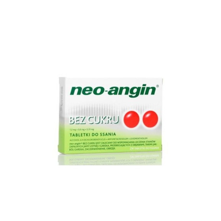 Neo-Angin Tabletki do ssania bez cukru 24 sztuki
