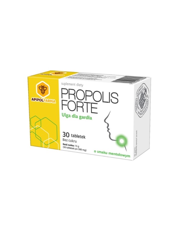 Propolis Forte Tabletki na gardło o smaku Mentolowym 30 tabletek