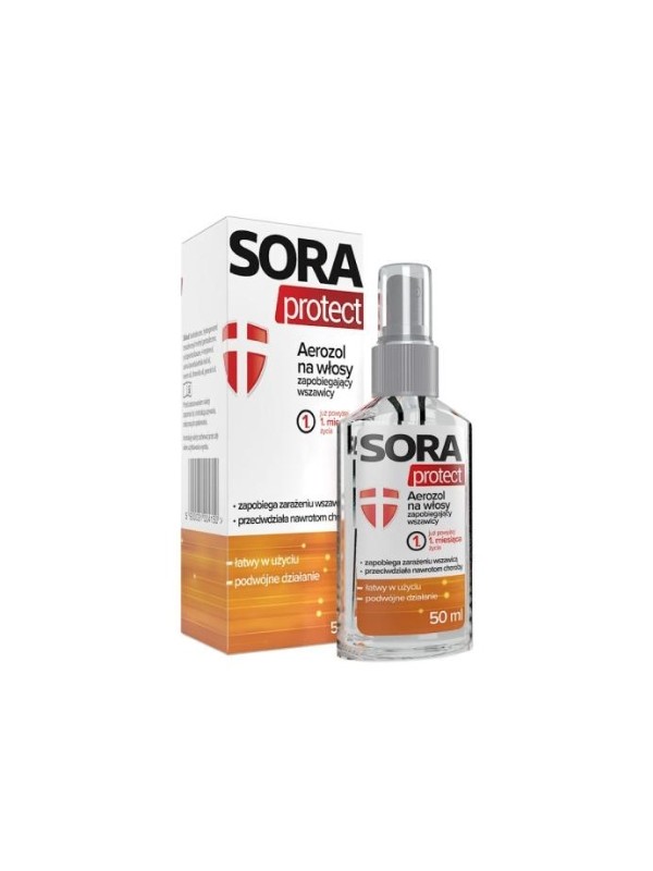 Sora Protect Areozol na włosy zapobiegający wszawicy 50 ml