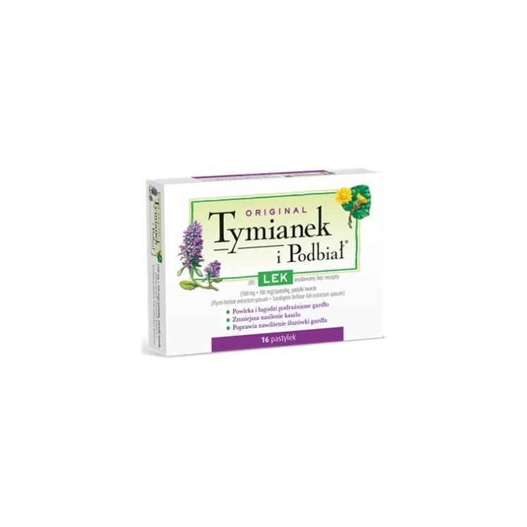 Tabletki do ssania Tymianek + Podbiał 16 tabletek
