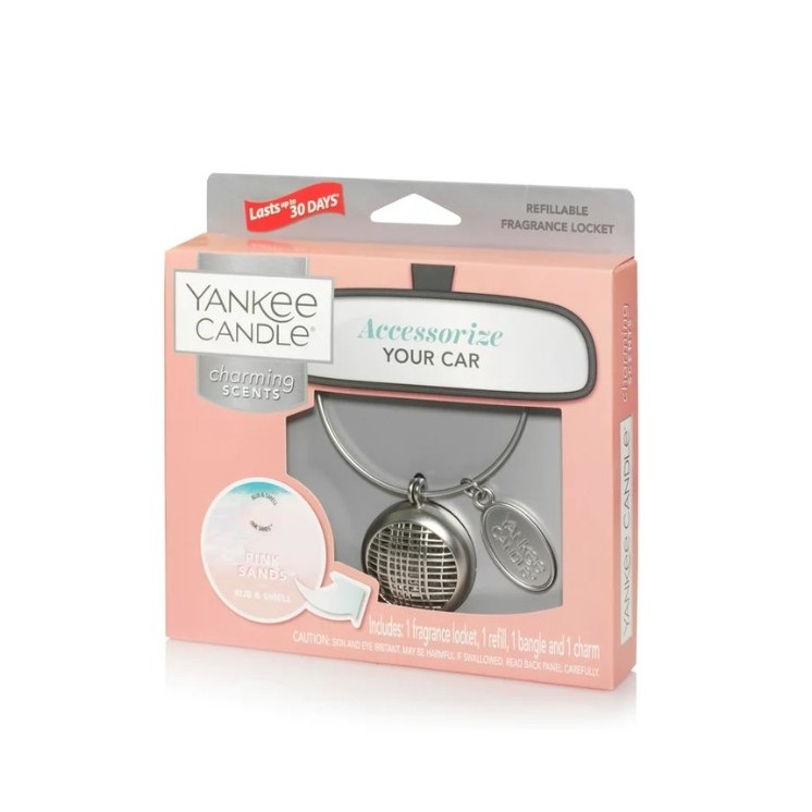 Yankee Candle Car Charming Scents car fragrance Set with Pink Sands refill, 1 piece