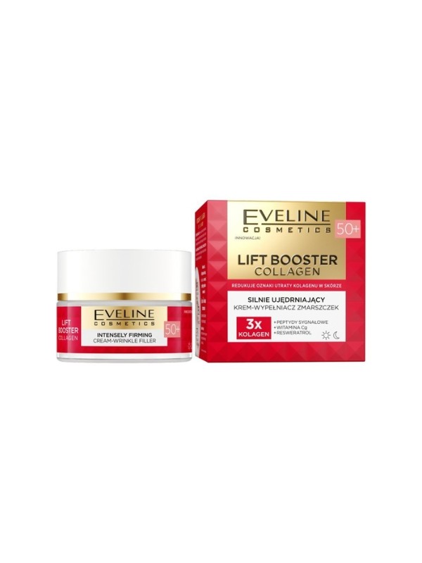 Eveline Lift Booster Collagen Silnie ujędrniający Krem - wypełniacz zmarszczek 50+ 50 ml