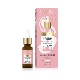 Eveline Duo Power 2w1 Rozświetlające Serum + Krem rewitalizujący do twarzy 18 ml