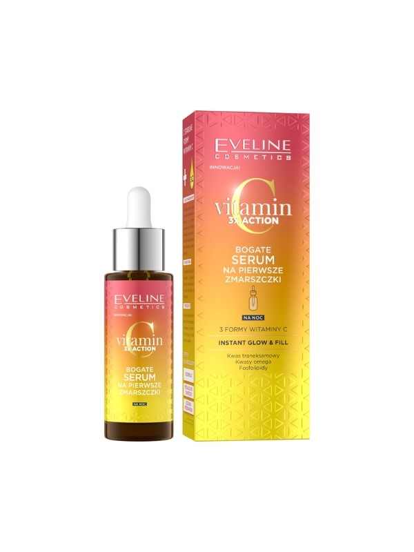 Eveline Vitamin C 3x Action Przeciwzmarszczkowe Serum do twarzy na noc 30 ml