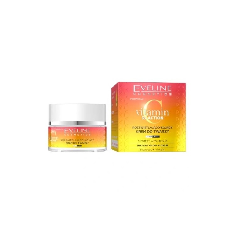 Eveline Vitamin C 3x Action Rozświetlająco - kojący Krem do twarzy na dzień i noc 50 ml