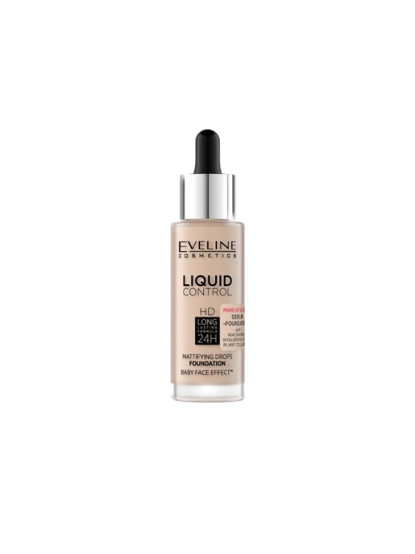 Eveline Liquid Control Podkład do twarzy z Niacynamidem w Droperze /010/ Light Beige 32 ml