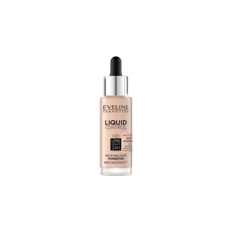 Eveline Liquid Control Podkład do twarzy z Niacynamidem w Droperze /050/ Golden Beige 32 ml