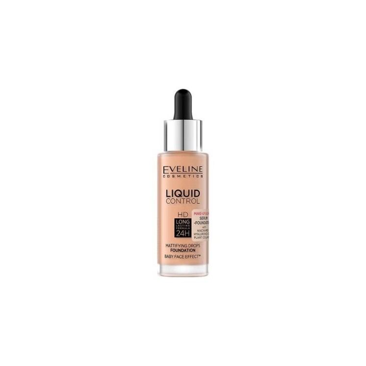 Eveline Liquid Control Podkład do twarzy z Niacynamidem w Droperze /055/ Honey 32 ml