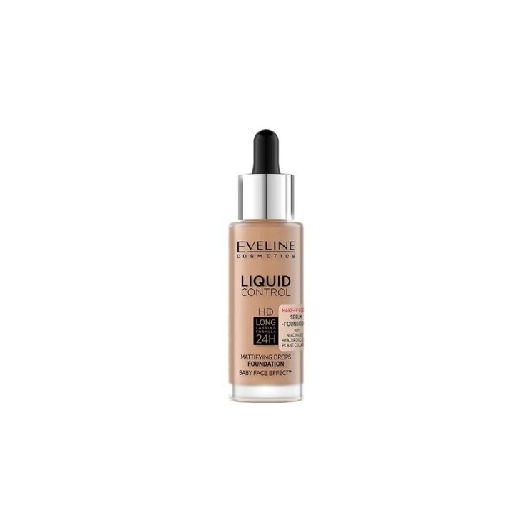 Eveline Liquid Control Podkład do twarzy z Niacynamidem w Droperze /060/ Sunny Beige 32 ml
