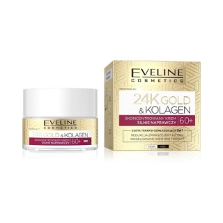 Eveline 24K Gold & Kolagen Skoncentrowany Krem do twarzy 60+ Silnie naprawczy 50 ml