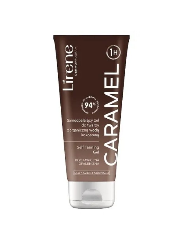 Lirene Self Tanning Gel samoopalający Żel do twarzy z organiczną wodą kokosową Caramel 150 ml