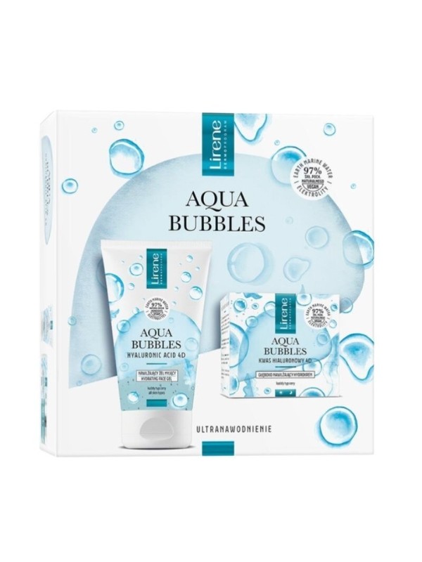 Lirene Aqua Bubbles Set: nawilżający Krem do twarzy 50 ml + Żel myjący do twarzy 150 ml 