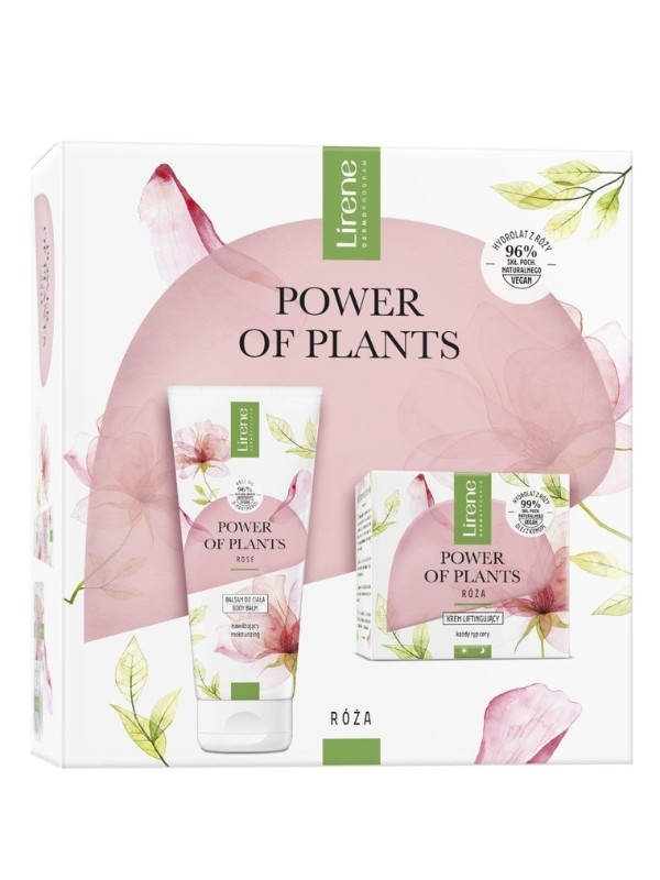 Lirene Power of Plants Róża Set: Krem do twarzy 50 ml + Balsam do ciała 200 ml