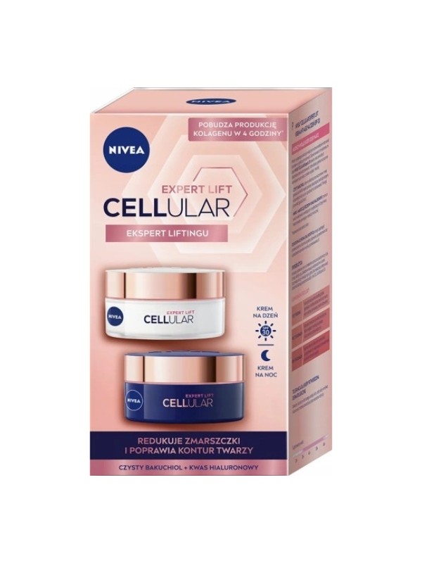 Nivea Zestaw prezentowy Cellular Expert Lift przeciwstarzeniowy Krem do twarzy na dzień SP30 50ML+ Krem do twarzy na noc 50 ml