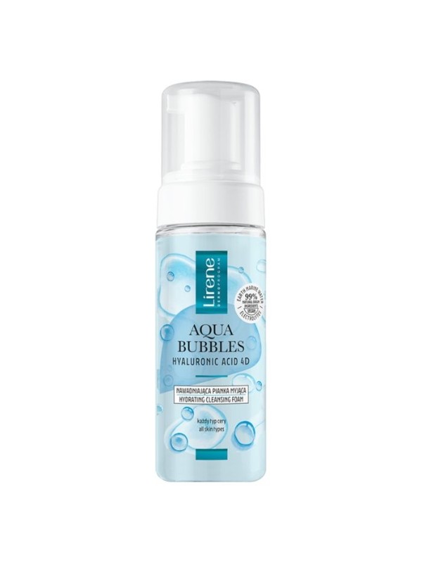 Lirene Aqua Bubbles Hyaluronic Acid 4D nawadniająca Pianka do mycia twarzy do każdego rodzaju skóry 150 ml