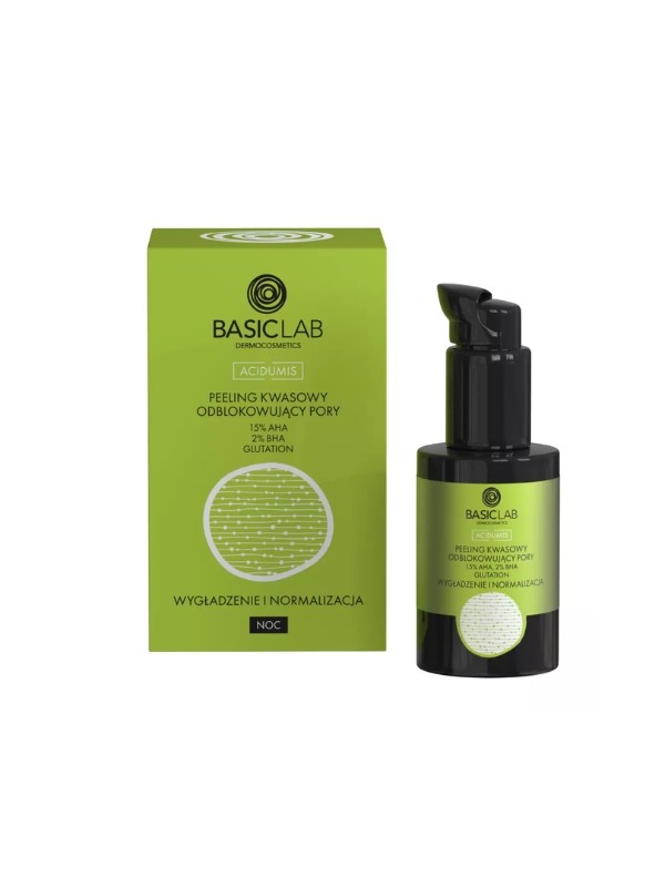 BasicLab Acidumis acidic facial Peeling unclogging pores with AHA 15% and BHA 2% acids 30 ml