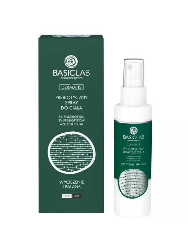 BasicLab Dermatis prebiotic Body Spray 5 % Postbiotic, 3% Prebiotics 100 ml