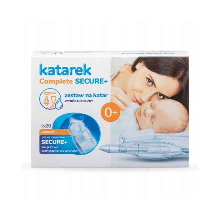 Katarek Complete Secure+ Zestaw na katar: Aspirator do odkurzacza i 20 amułek soli fizjologicznej
