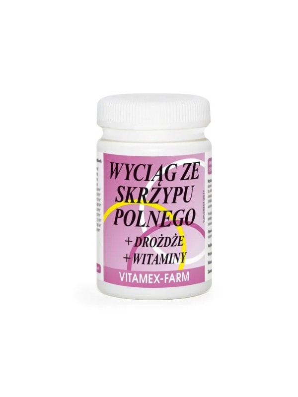 Wyciąg ze skrzypu polnego + drożdże + witaminy 100 tabletek