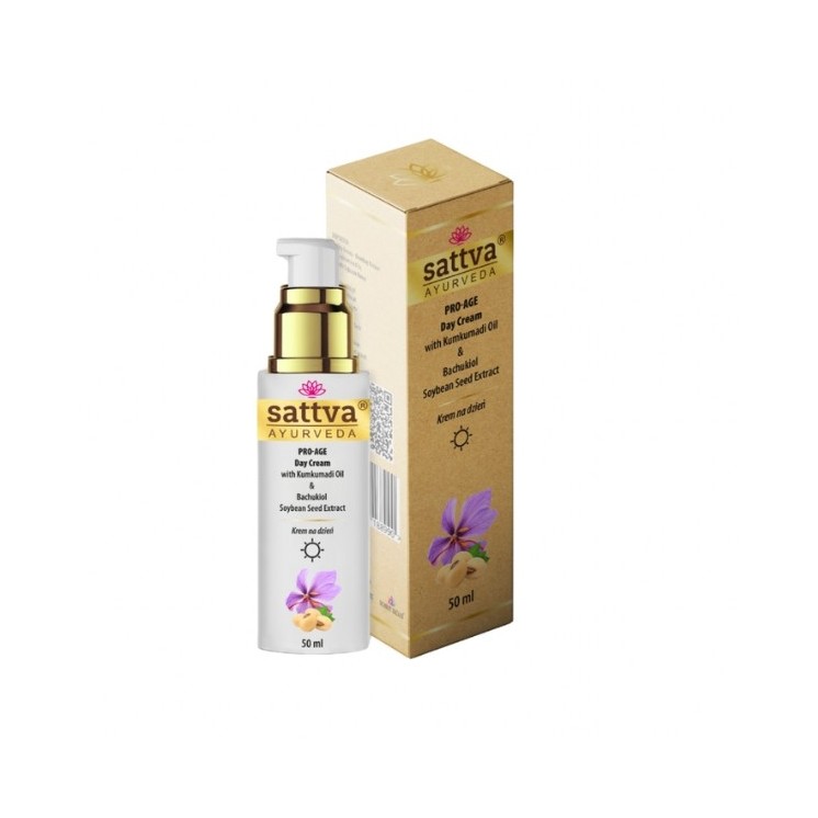Sattva Ayurveda Pro Age Krem do twarzy na dzień z olejkiem Kumkumadi i Bakuchiolem 50 ml